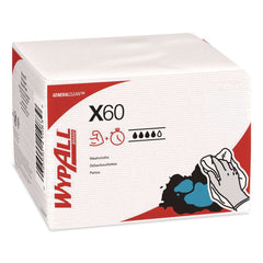 WypAll X60 12.5 in. x 13 in. 1/4 Fold General Clean Cloths - White (76/Box, 12 Boxes/Carton)