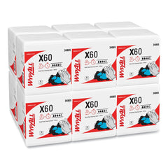 WypAll X60 12.5 in. x 13 in. 1/4 Fold General Clean Cloths - White (76/Box, 12 Boxes/Carton)
