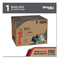 WypAll 11.1 in. x 16.8 in. Power Clean X80 Heavy Duty Cloths - Blue (160/Carton)
