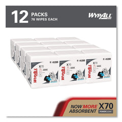WypAll X70 1/4-Fold 12-1/2 in. x 12 in. Cloths - White (76/Pack 12 Packs/Carton)