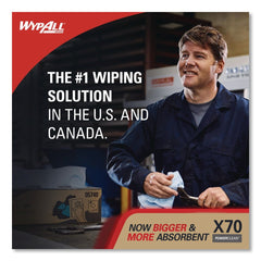 WypAll X70 9-1/10 in. x 16-4/5 in. Cloths - White (100/Box 10 Boxes/Carton)