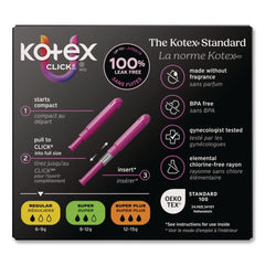 Kimberly-Clark U by Kotex Regular Click Compact Tampons (8 Packs/Carton)