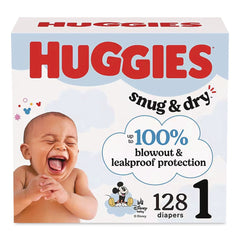 Huggies Snug and Dry 8 lbs. to 14 lbs. Diapers - Size 1 (128/Carton)