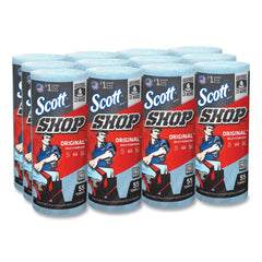 Scott 9.4 in. x 11 in. 1-Ply Standard Shop Towels - Blue (12/Carton)