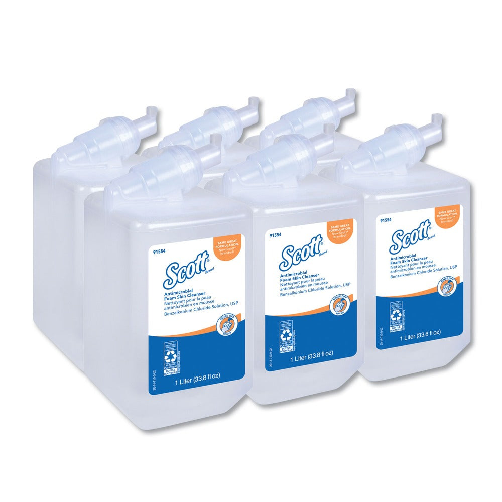 Scott 91554 1000 ml Anitmicrobial Foam Skin Cleanser - Fresh Scent (6/Carton)