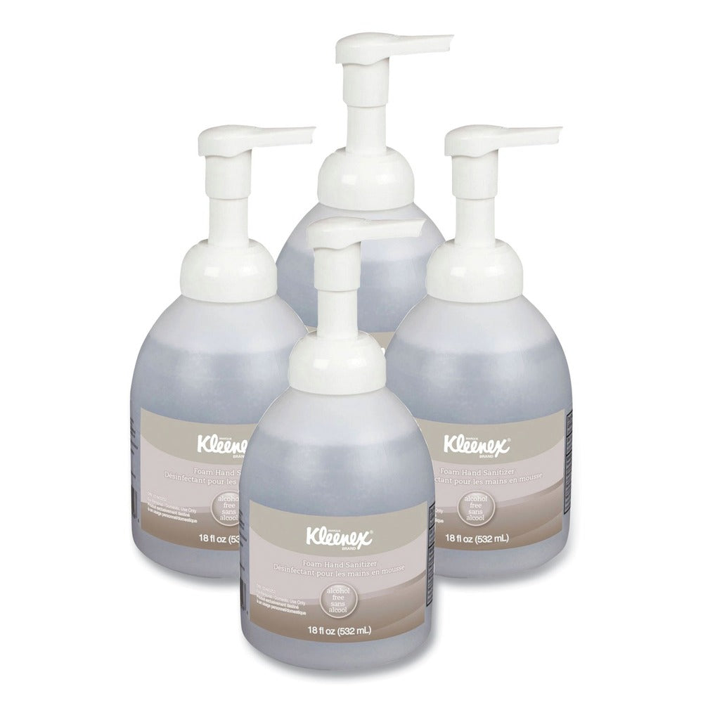 Kleenex 18 oz. Pump Bottle Alcohol-Free Foam Hand Sanitizer - Fragrance-Free (4/Carton)