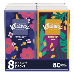 Kleenex On The Go Packs 3-Ply Facial Tissues - White (8/Pack)