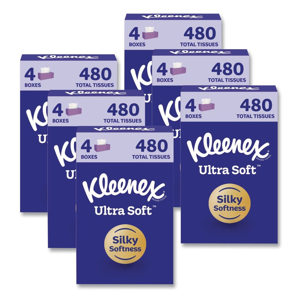 Kleenex Ultra Soft 3-Ply Facial Tissue - White (6/Carton)