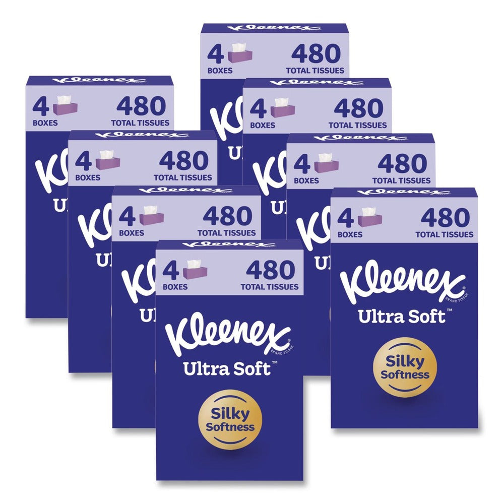 Kleenex Ultra Soft 3-Ply Facial Tissue - White (8/Carton)
