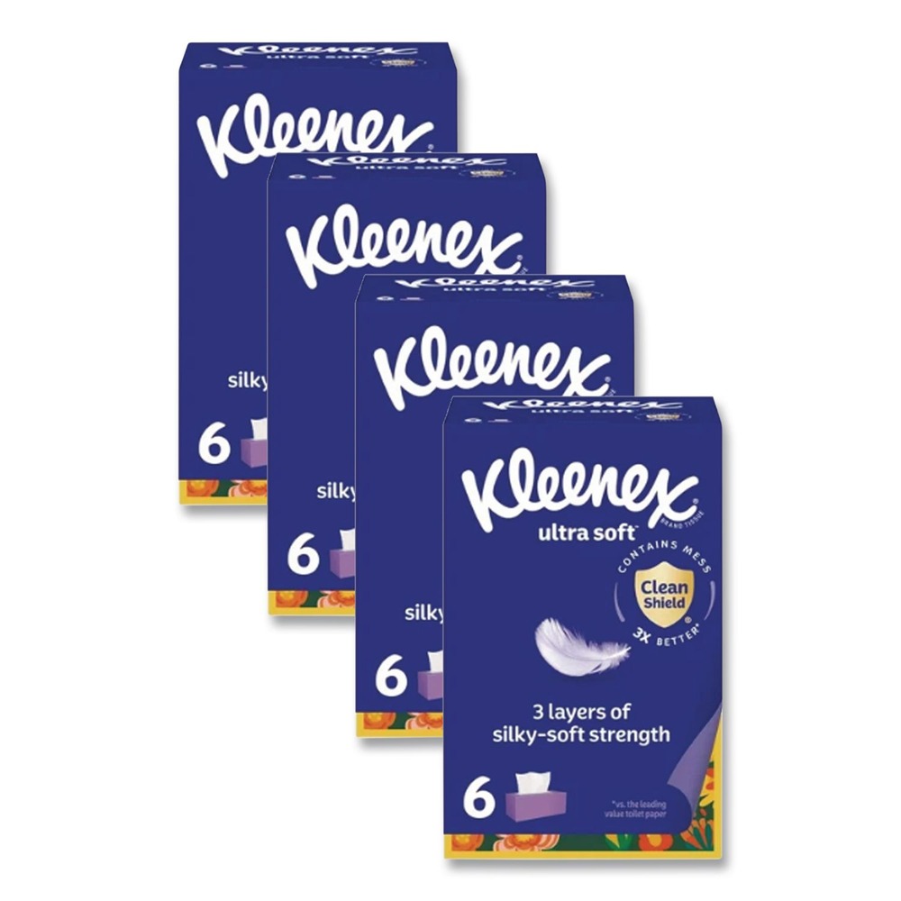 Kleenex Ultra Soft 3-Ply Facial Tissue - White (4/Carton)