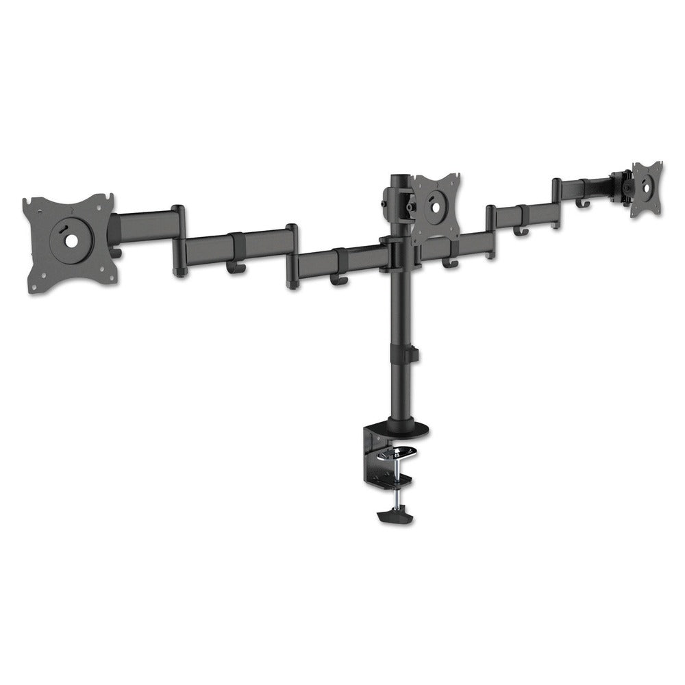 Kantek Articulating Triple Monitor 360-Degree Rotation 45-Degree Tilt 180-Degree Pan 18 lbs. Capacity Arms for 13 in. to 27 in. Monitors - Black