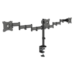 Kantek Articulating Triple Monitor 360-Degree Rotation 45-Degree Tilt 180-Degree Pan 18 lbs. Capacity Arms for 13 in. to 27 in. Monitors - Black