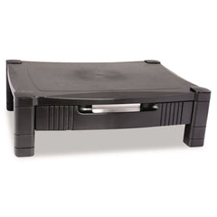 Kantek 17 in. x 13-1/4 in. x 3 in. to 6-1/2 in.Height-Adjustable Stand with Drawer - Black