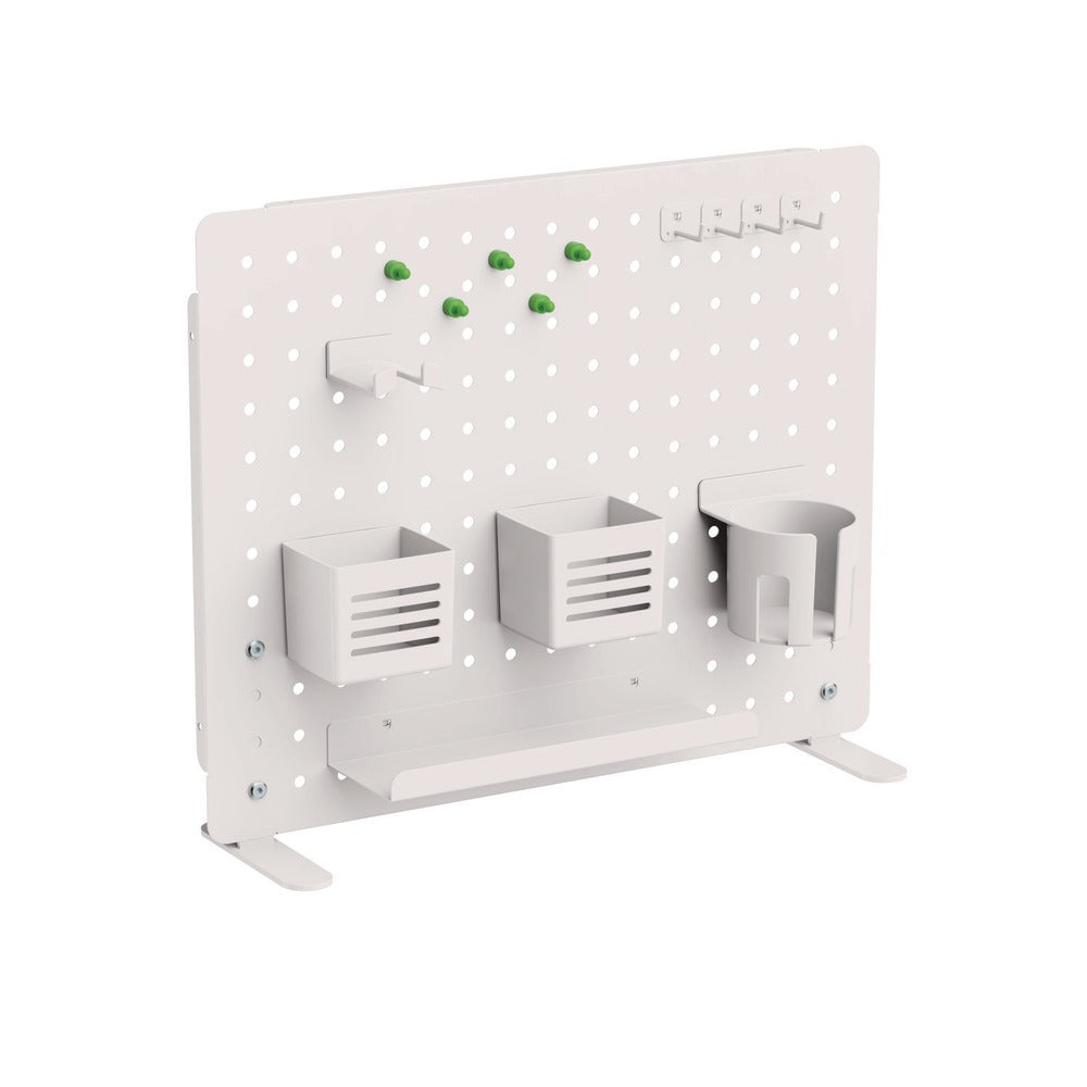 Kantek 20.58 in. x 1 in. x 17 in. 3-Compartment Steel Pegboard Organizer - White