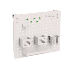 Kantek 20.58 in. x 1 in. x 17 in. 3-Compartment Steel Pegboard Organizer - White