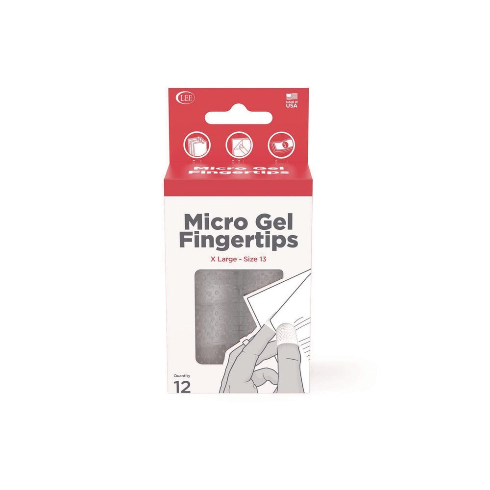 LEE Size 13 Micro-Gel Fingertips - X-Large Clear (12/Pack)