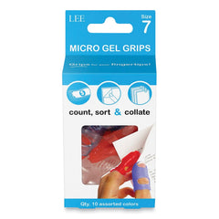 LEE Tippi Micro-Gel Fingertip Grips - Medium/Size 7, Assorted (10/Pack)