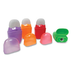 Charles Leonard 1 in. x 0.75 in. One-Hole Pencil Sharpener/Eraser Combo - Randomly Assorted Colors