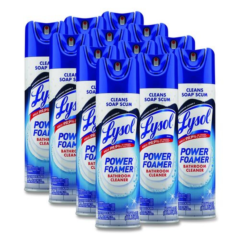 LYSOL Brand 24 oz. Aerosol Spray Power Foam Bathroom Cleaner (12/Carton)