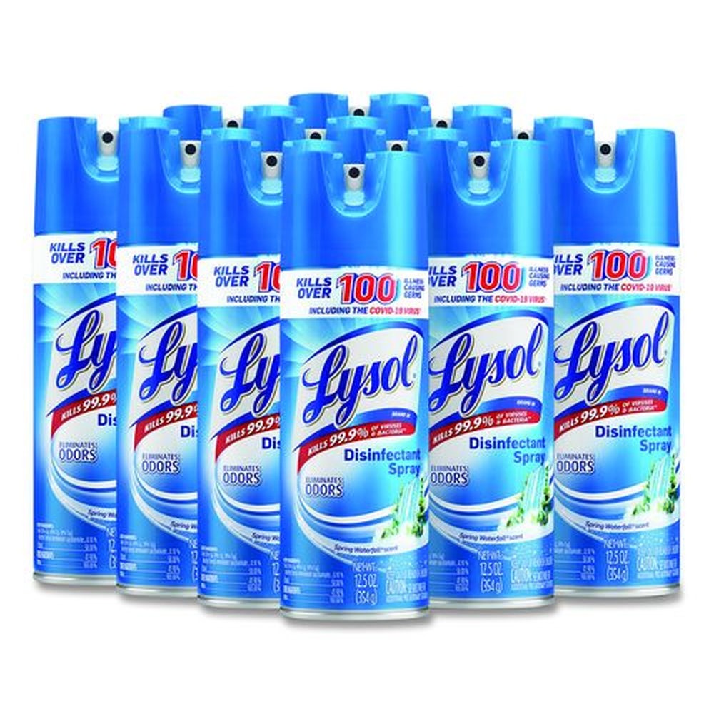LYSOL Brand 19200-02845 12.5 oz. Aerosol Spring Waterfall Liquid Disinfectant Spray (12/Carton)