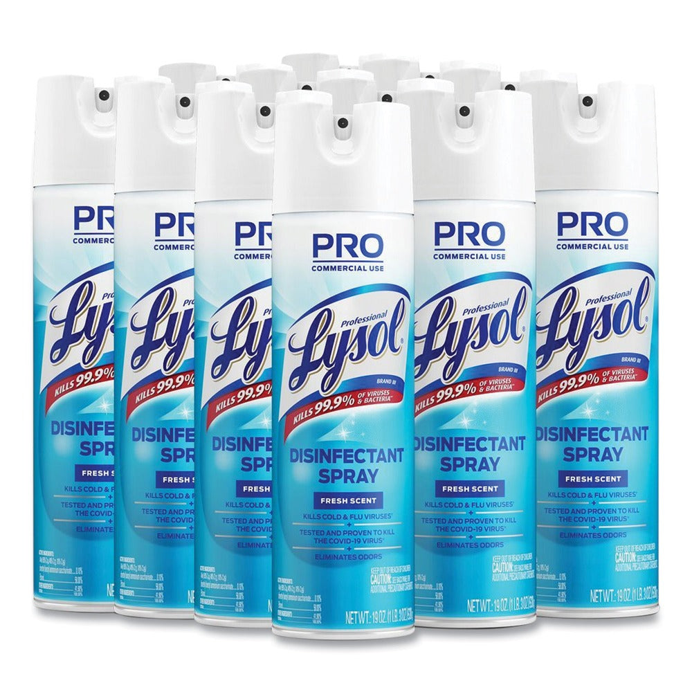 Professional LYSOL Brand 19 oz. Aerosol Spray Disinfectant Spray - Fresh Scent (12/Carton)