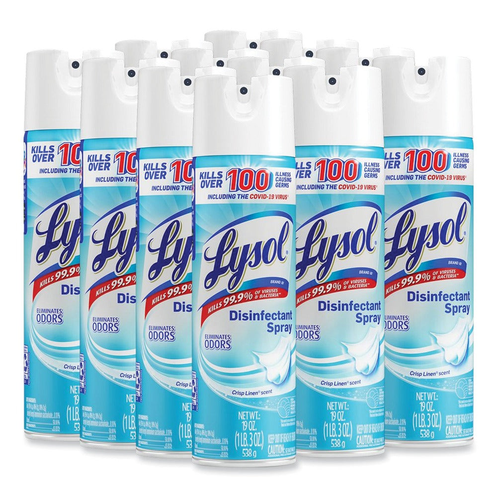 LYSOL Brand 19 oz. Aerosol Disinfectant Spray - Crisp Linen (12/Carton)