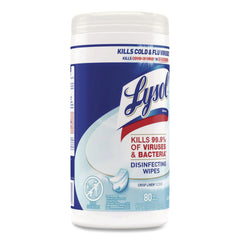 LYSOL Brand 7 in. x 7.25 in. 1-Ply Disinfecting Wipes - Crisp Linen/White