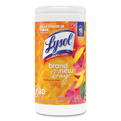 LYSOL Brand 7 in. x 7.25 in. 1-Ply Disinfecting Wipes - Mango and Hibiscus/White (6/Carton)