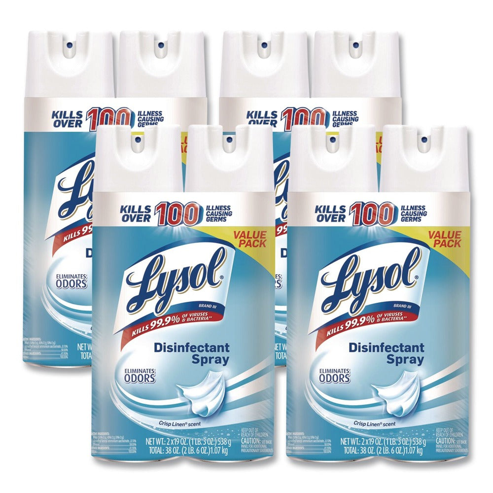 LYSOL Brand 19 oz. Aerosol Spray Disinfectant Spray - Crisp Linen (4/Carton)