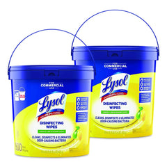 LYSOL Brand 6 in. x 8 in. 1-Ply Professional Disinfecting Wipe Bucket - Lemon and Lime Blossom White (2/Carton)
