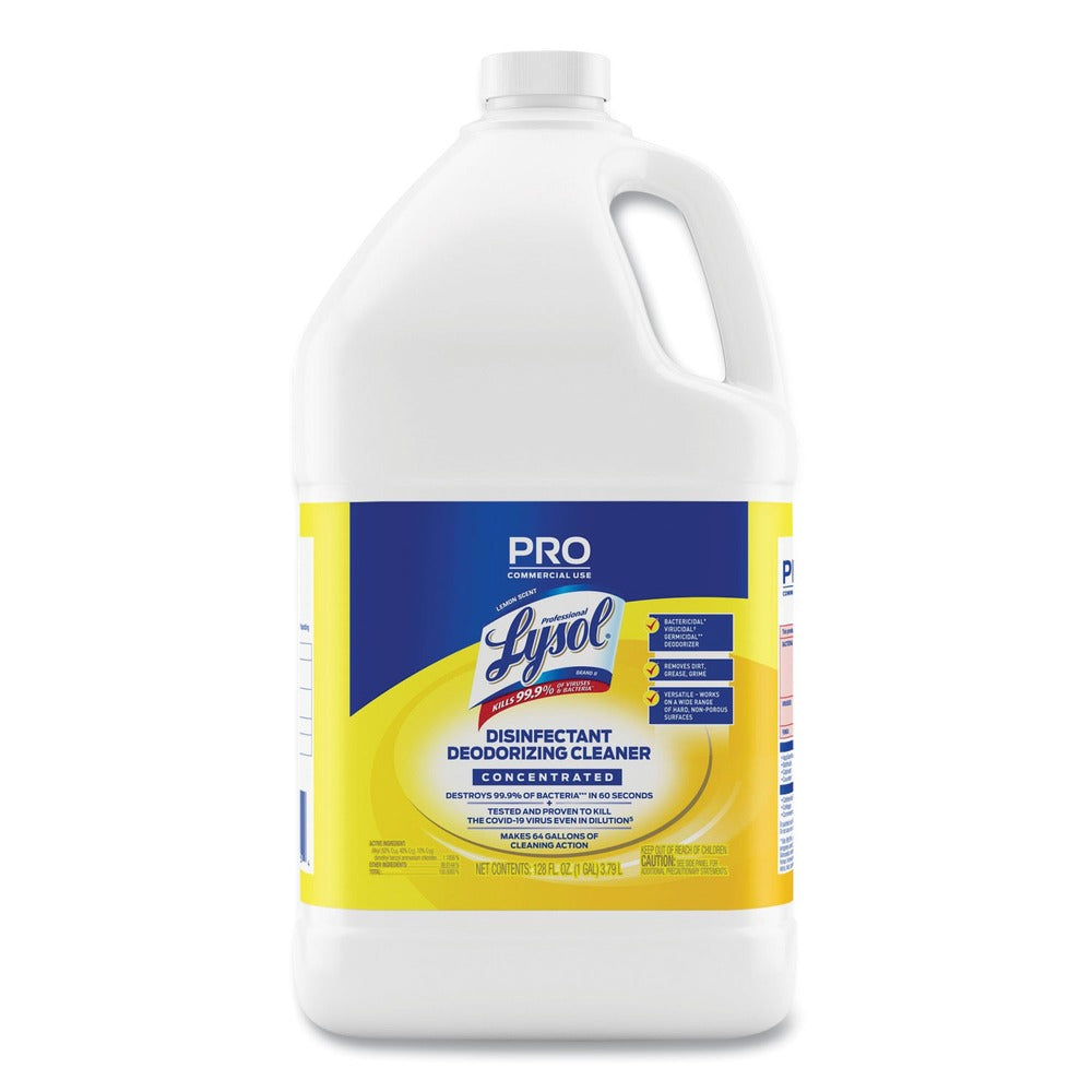 Professional LYSOL Brand 128 oz Disinfectant Deodorizing Cleaner Concentrate - Lemon Scent