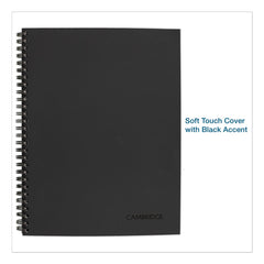 Cambridge (80) 11 in. x 8.5 in. Sheets 1-Subject Wide/Legal Rule Wirebound Business Notebook - Black Linen Cover