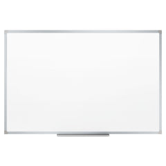 Mead 72 in. x 48 in. Dry Erase Board with Aluminum Frame - Melamine White Surface/Silver Aluminum Frame