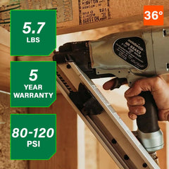 Metabo HPT 36-Degree 2-1/2 in. Strap-Tite Fastening System Metal Connector Strip Nailer with Short Magazine