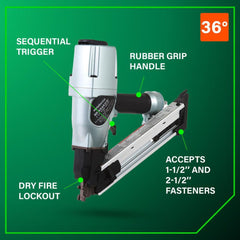 Metabo HPT 36-Degree 2-1/2 in. Strap-Tite Fastening System Metal Connector Strip Nailer with Short Magazine