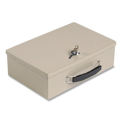 SteelMaster 4 in. x 12.75 in. x 8.25 in. 1-Compartment Fire Retardant Cash/Security Box - Sand