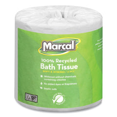 Marcal 2 Ply 100% Recycled Septic Safe Bath Tissues - White (48/Carton)