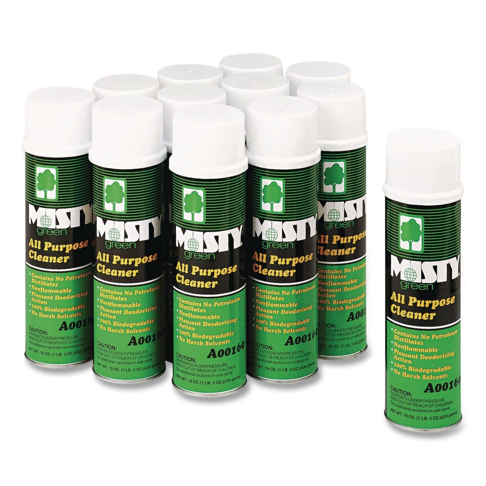Misty 1001583 19 oz. Aerosol Spray Green All-Purpose Cleaner- Citrus Scent (12/Carton)