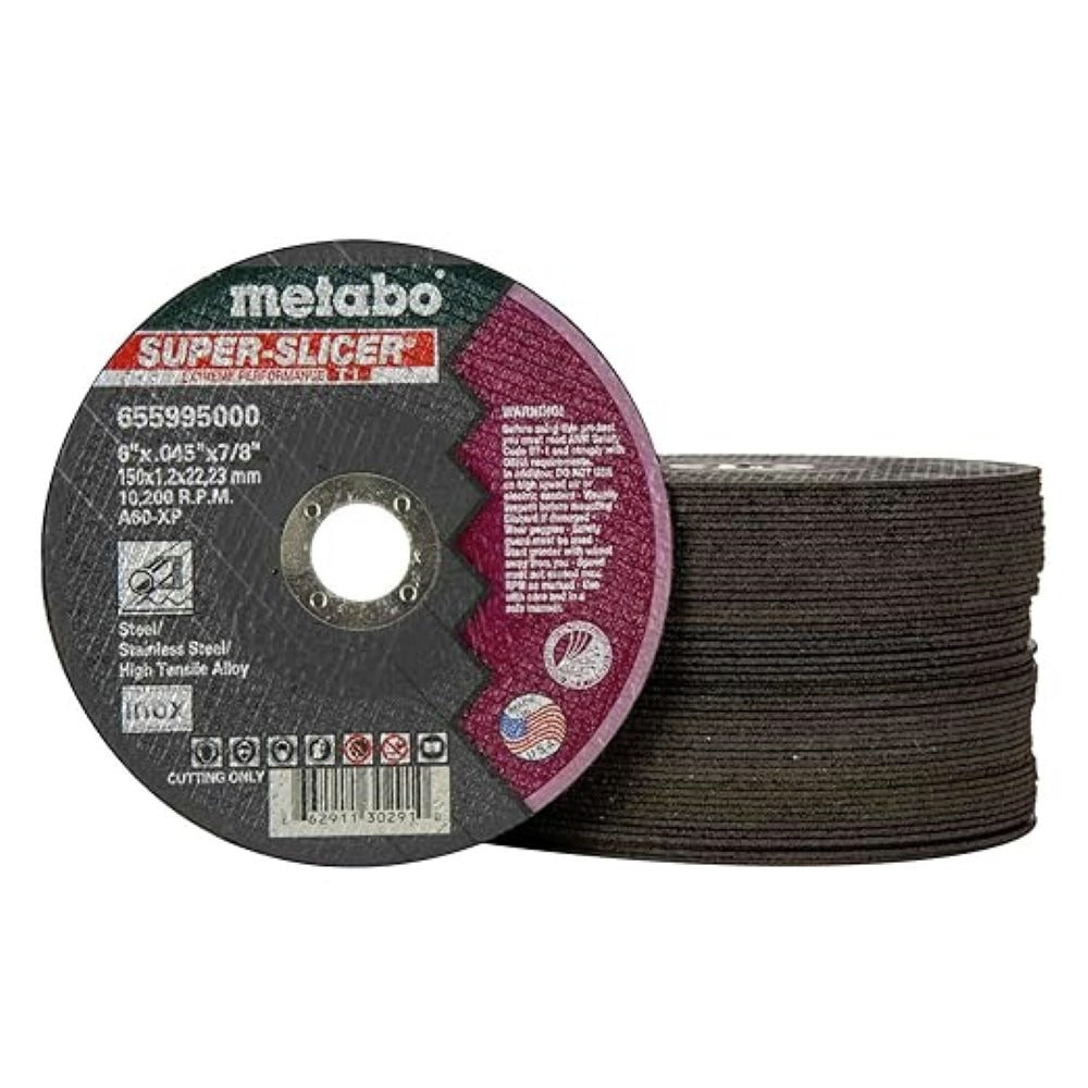 Metabo Metabo 655995000 50-Piece A60XP Super Slicer T1 6 in. x 0.45 in. x 7/8 in. Cutting Wheel Pack