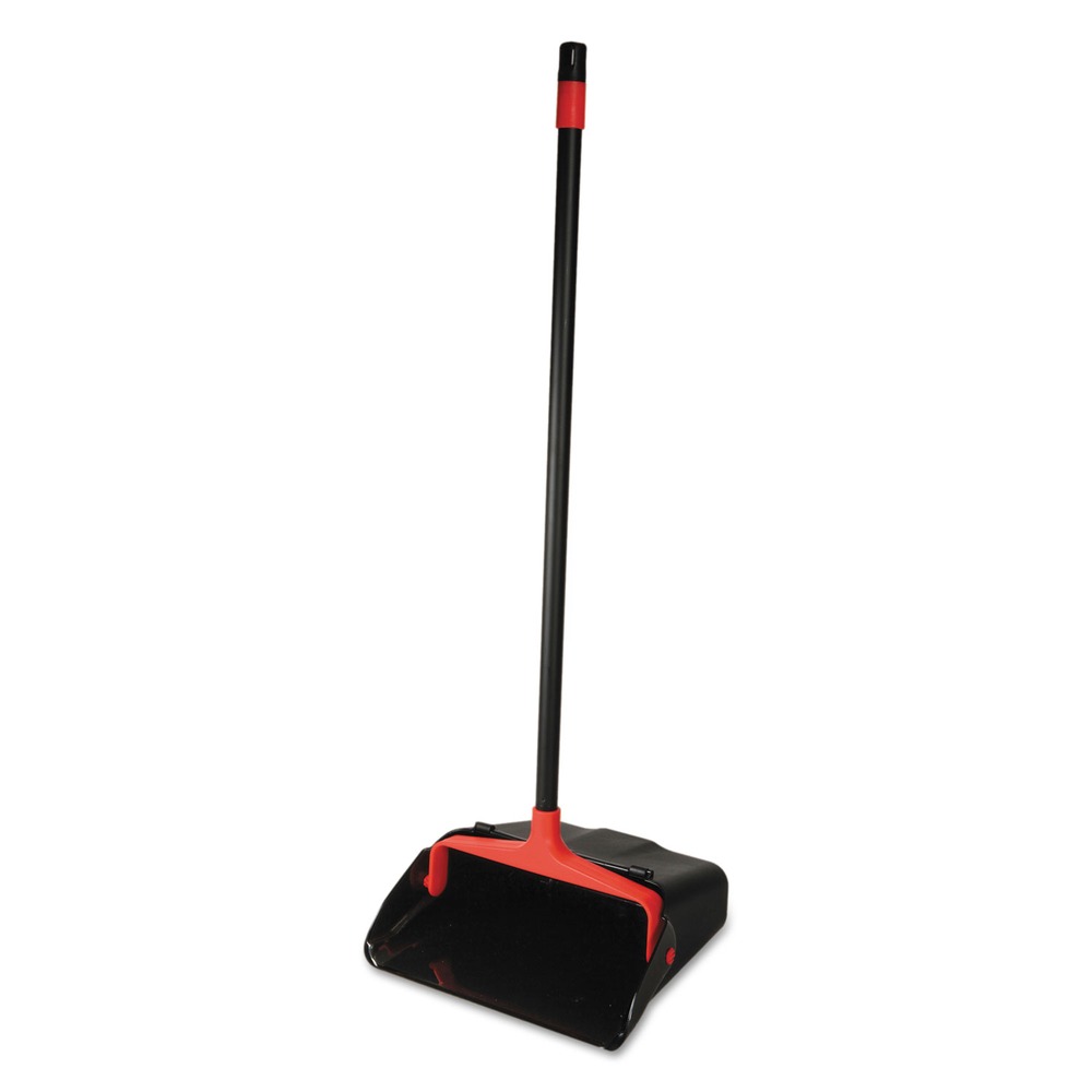 Nexstep Commercial Products MaxiPlus 13.5 in. x 36 in. Plastic Lobby Dustpan - Black/Red