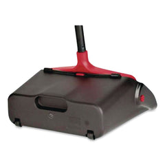 Nexstep Commercial Products MaxiPlus 13.5 in. x 36 in. Plastic Lobby Dustpan - Black/Red