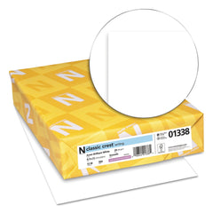 Neenah Paper 8.5 in. x 11 in. 24 lbs. Bond Weight CLASSIC CREST Stationery - Avon White (500/Ream)