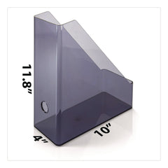 Officemate Recycled Plastic Magazine File 4.3 x 10.3 x 12.2 Translucent Gray