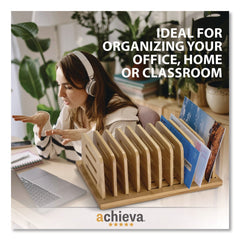 Officemate Bamboo Large File Sorter 9 Sections A6/A7/A8/A9/Legal/Letter/Tabloid Size Files 14.09 x 10.04 x 3.82 Brown