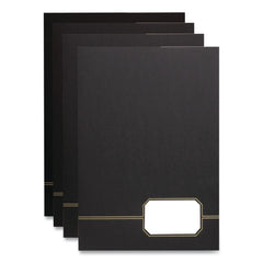 Oxford 0.5 in. Capacity 11 in. x 8.5 in. Premium Cover Stock Black with Embossed Gold Foil Accents Monogram Series Business Portfolio (4/Pack)