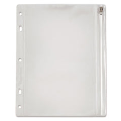 Oxford 8 in. x 10.5 in. 2 to 5-Hole Punched Zipper Binder Pocket - Clear