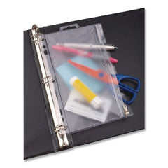 Oxford 8 in. x 10.5 in. 2 to 5-Hole Punched Zipper Binder Pocket - Clear