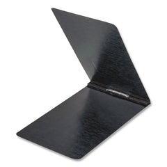 Oxford 8.5 in. x 14 in. 2 in. Capacity Two-Prong Metal Fastener Pressboard Report Cover with Reinforced Top Hinge - Black