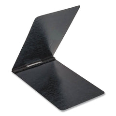 Oxford 8.5 in. x 14 in. 2 in. Capacity Two-Prong Metal Fastener Pressboard Report Cover with Reinforced Top Hinge - Black