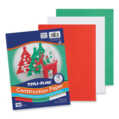 Pacon Tru-Ray 9 x 12 70 lb. Text Weight Construction Paper - Assorted Holiday Colors (150/Pack)